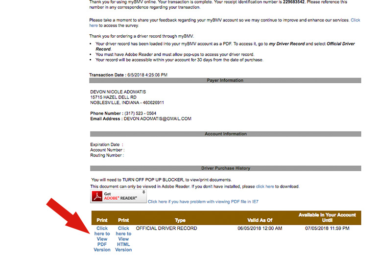 How To Get Your Indiana BMV Record Online - Duepner Law